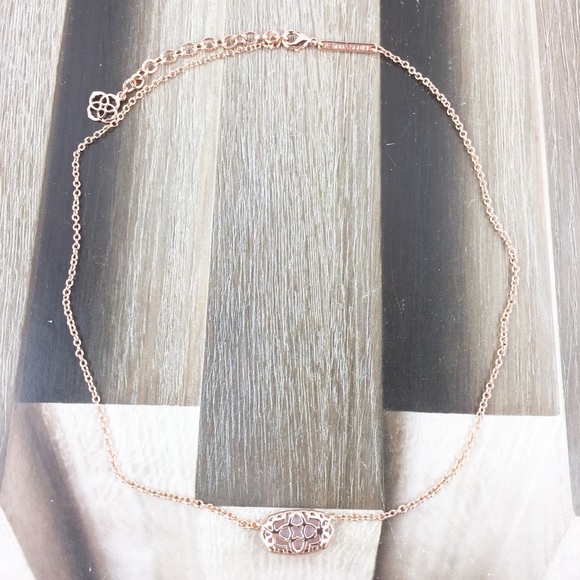 Kendra Scott Elisa sand drusy rose gold necklace - Picture 3 of 3